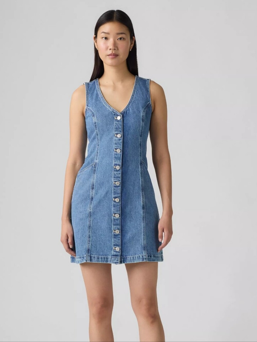 Levi's Women's Size XL NEW: Button-Front V-Neck Denim Dress - Blue